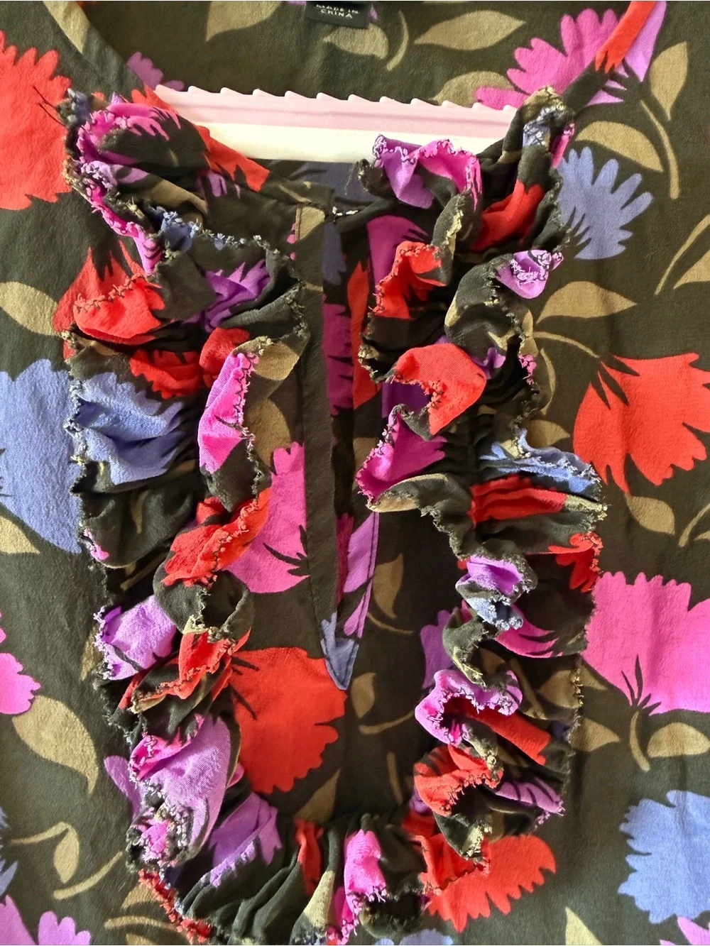 J. CREW Silk Floral Ruffle Women's Top